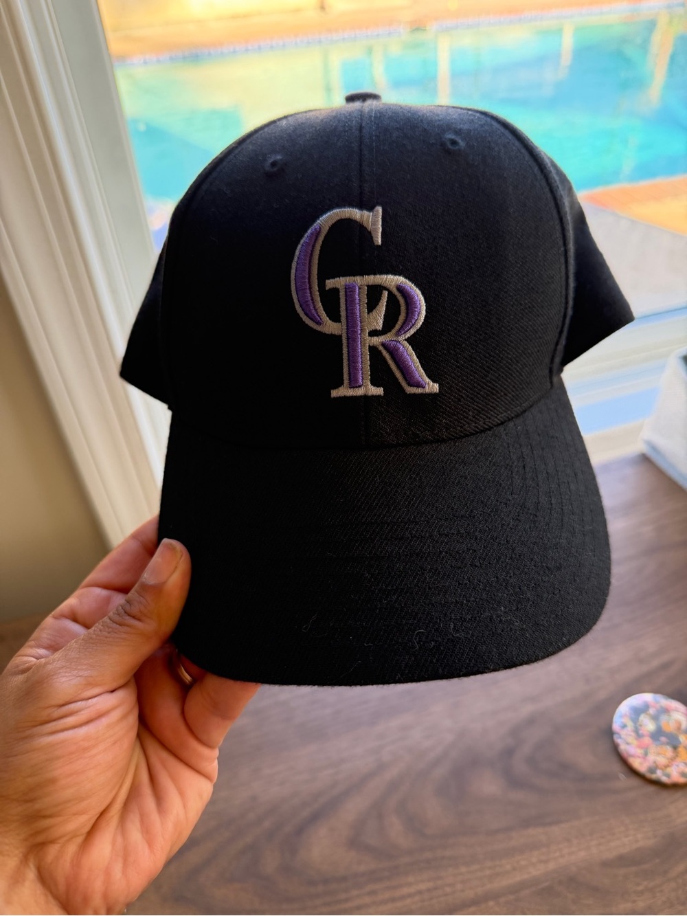 47 Brand Colorado Rockies Black Hat with Purple and White Logo